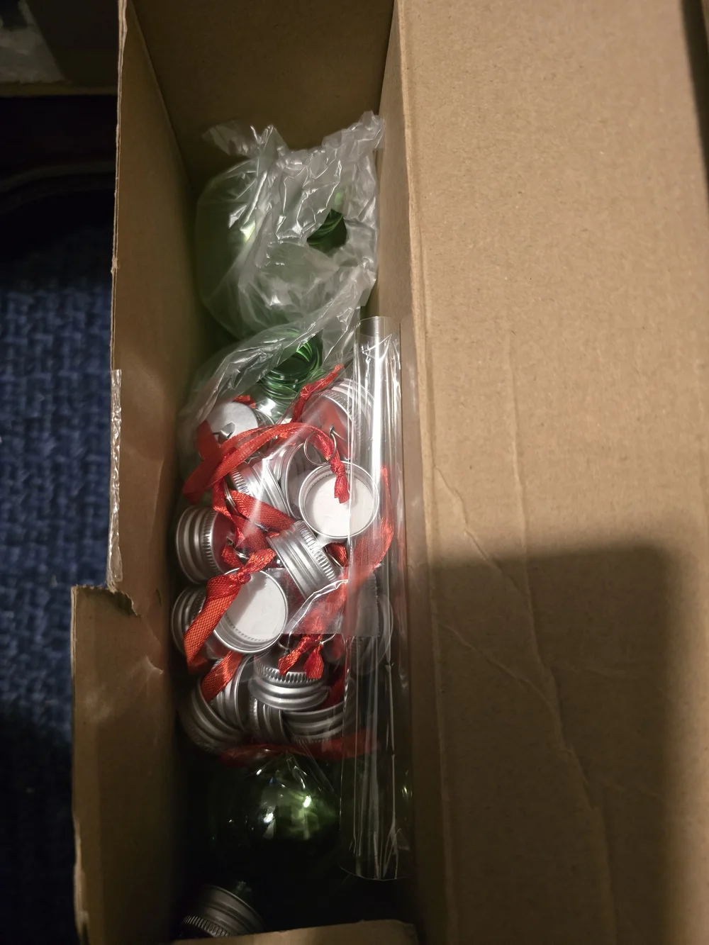 Green Clear Fillable Christmas Ornaments - Set of 16. NWT.